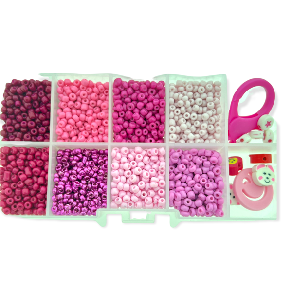 Mini starters box rocailles 3mm Pretty in Pink-DIY-Kraaltjes van Renate
