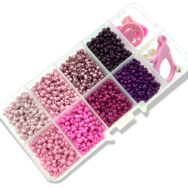 Mini starters box rocailles 3mm Princess pink-DIY-Kraaltjes van Renate