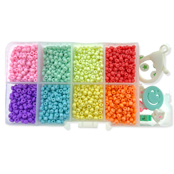 Mini starters box rocailles 3mm Rainbow pastel-DIY-Kraaltjes van Renate