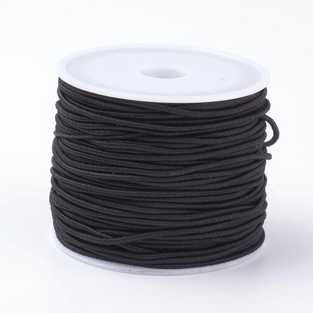 Rol elastiek zwart 1mm - 18 meter-koord-Kraaltjes van Renate