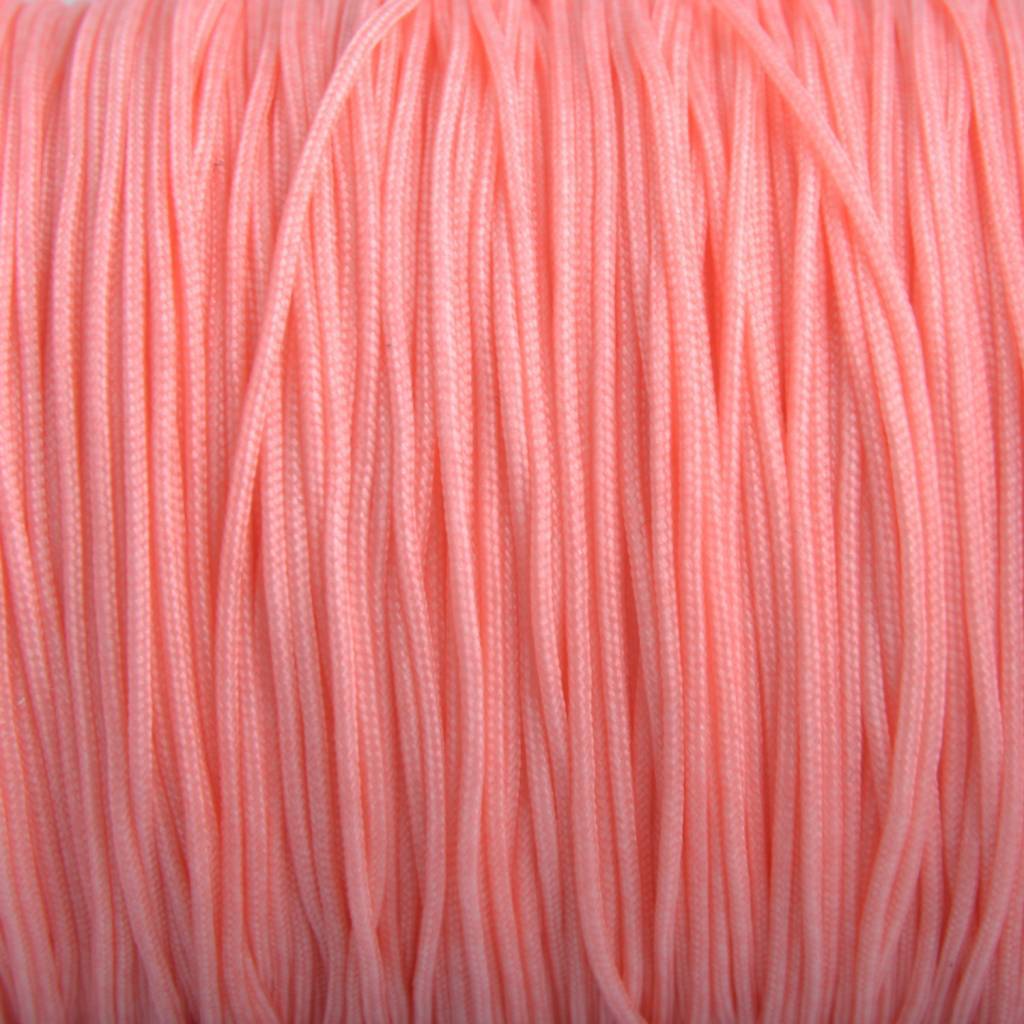 Rol nylon rattail koord roze peach 0.8mm - 90 meter-Kraaltjes van Renate