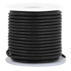 Rond leer 2mm Black - prijs per meter-Leer-Kraaltjes van Renate