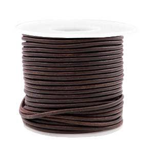 Rond leer 2mm Dark chocolate brown - prijs per meter-Leer-Kraaltjes van Renate