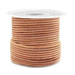 Rond leer 2mm Dark vintage natural brown - prijs per meter-Leer-Kraaltjes van Renate