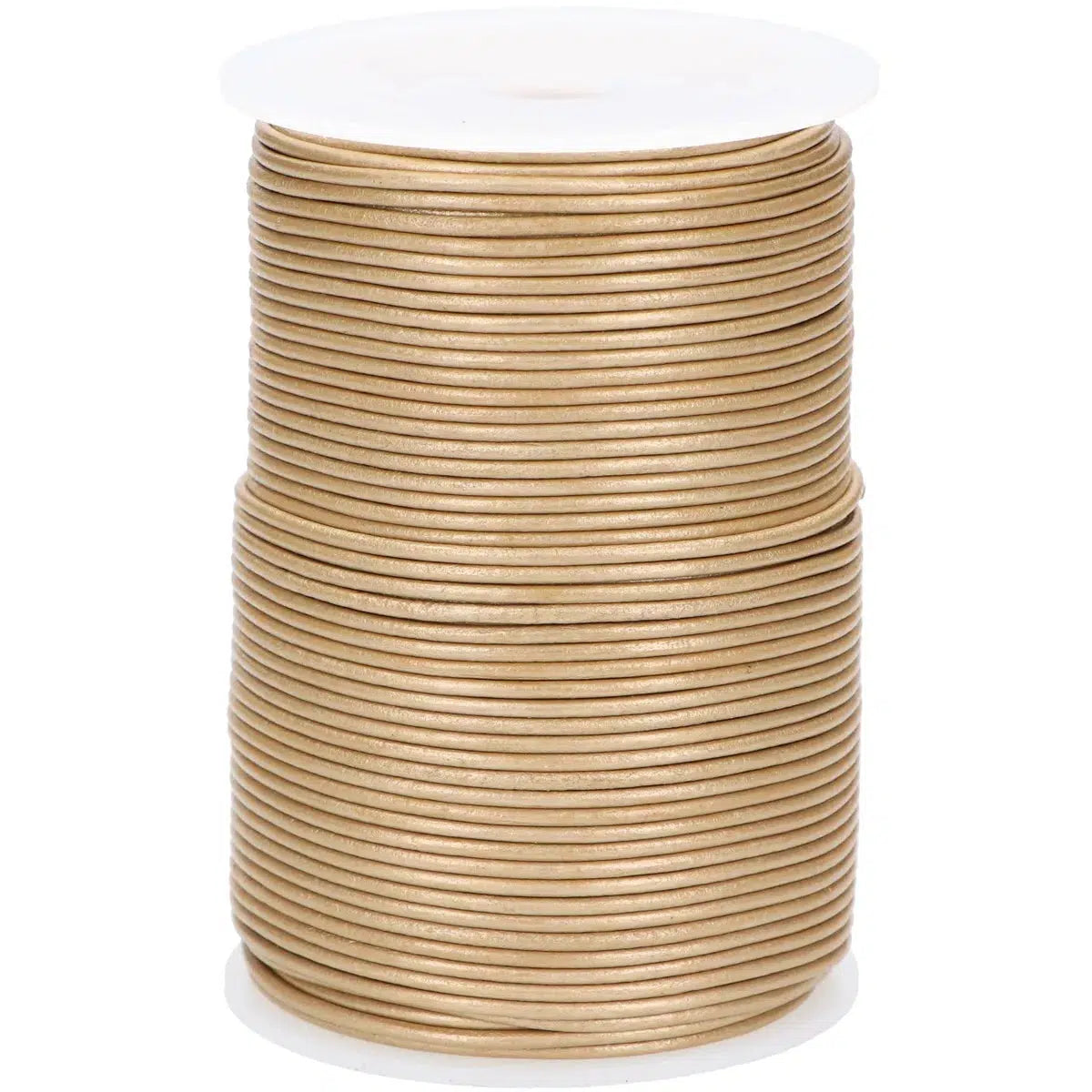 Rond leer 2mm Light gold - prijs per meter-Leer-Kraaltjes van Renate