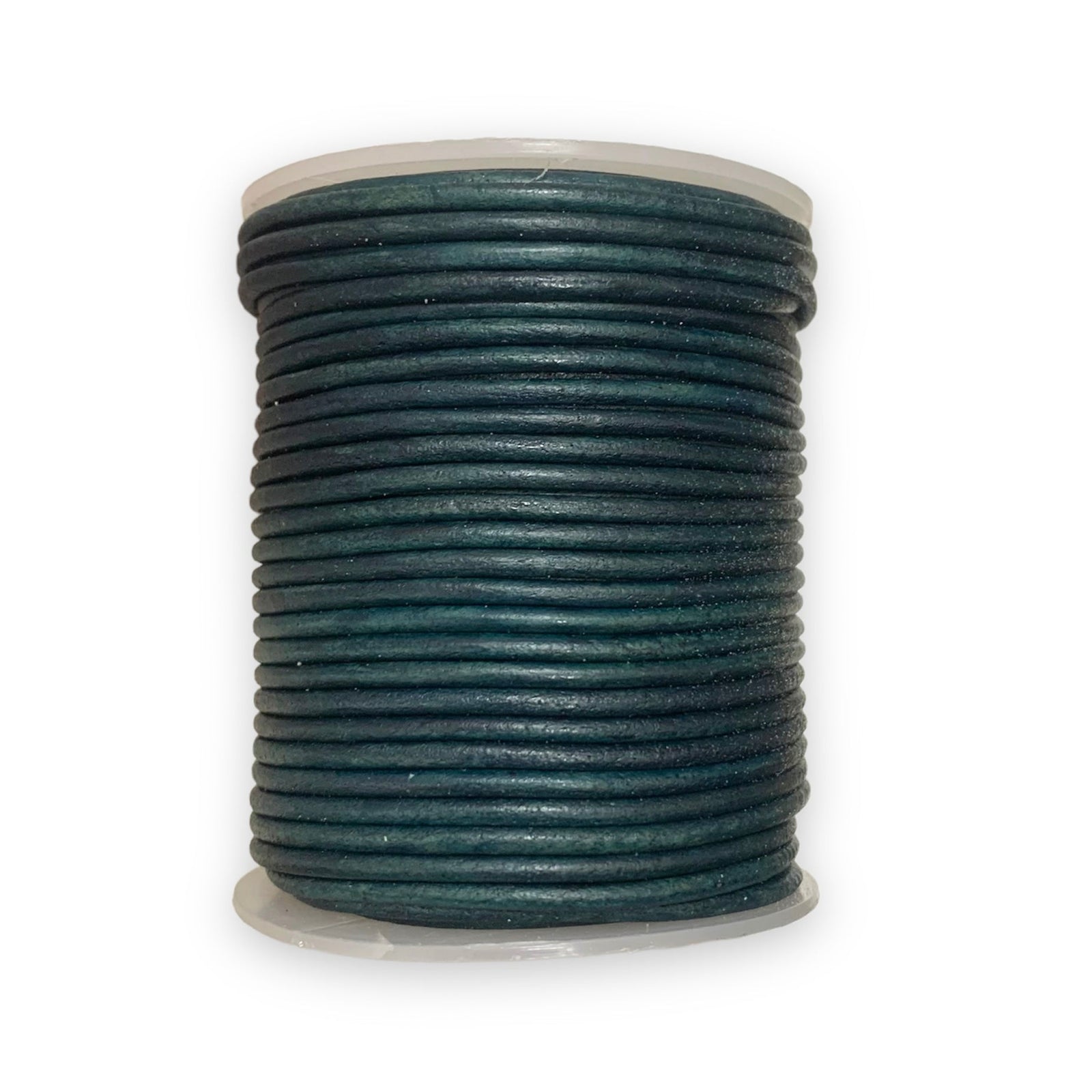 Rond leer 2mm Matte Donkergroen - prijs per meter-Leer-Kraaltjes van Renate