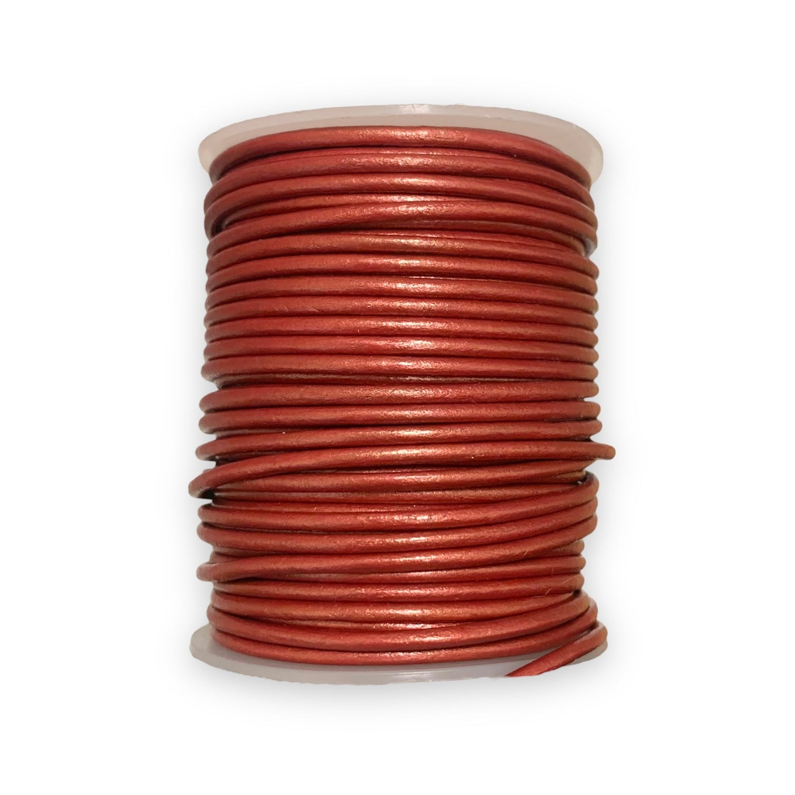 Rond leer 2mm Metallic Rood - prijs per meter-Leer-Kraaltjes van Renate