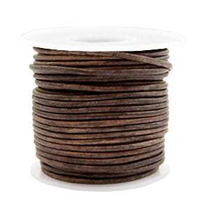 Rond leer 2mm Vintage brown - prijs per meter-Leer-Kraaltjes van Renate