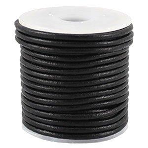 Rond leer 3mm Zwart - per meter-Kraaltjes van Renate