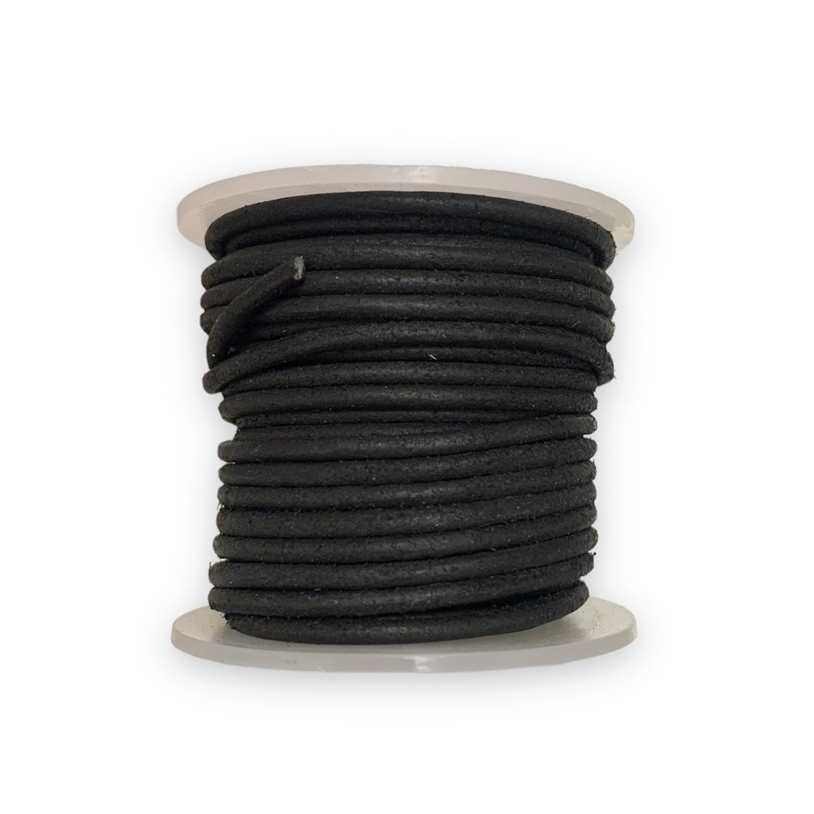 Rond leer Mat zwart 2mm - per meter-Leer-Kraaltjes van Renate