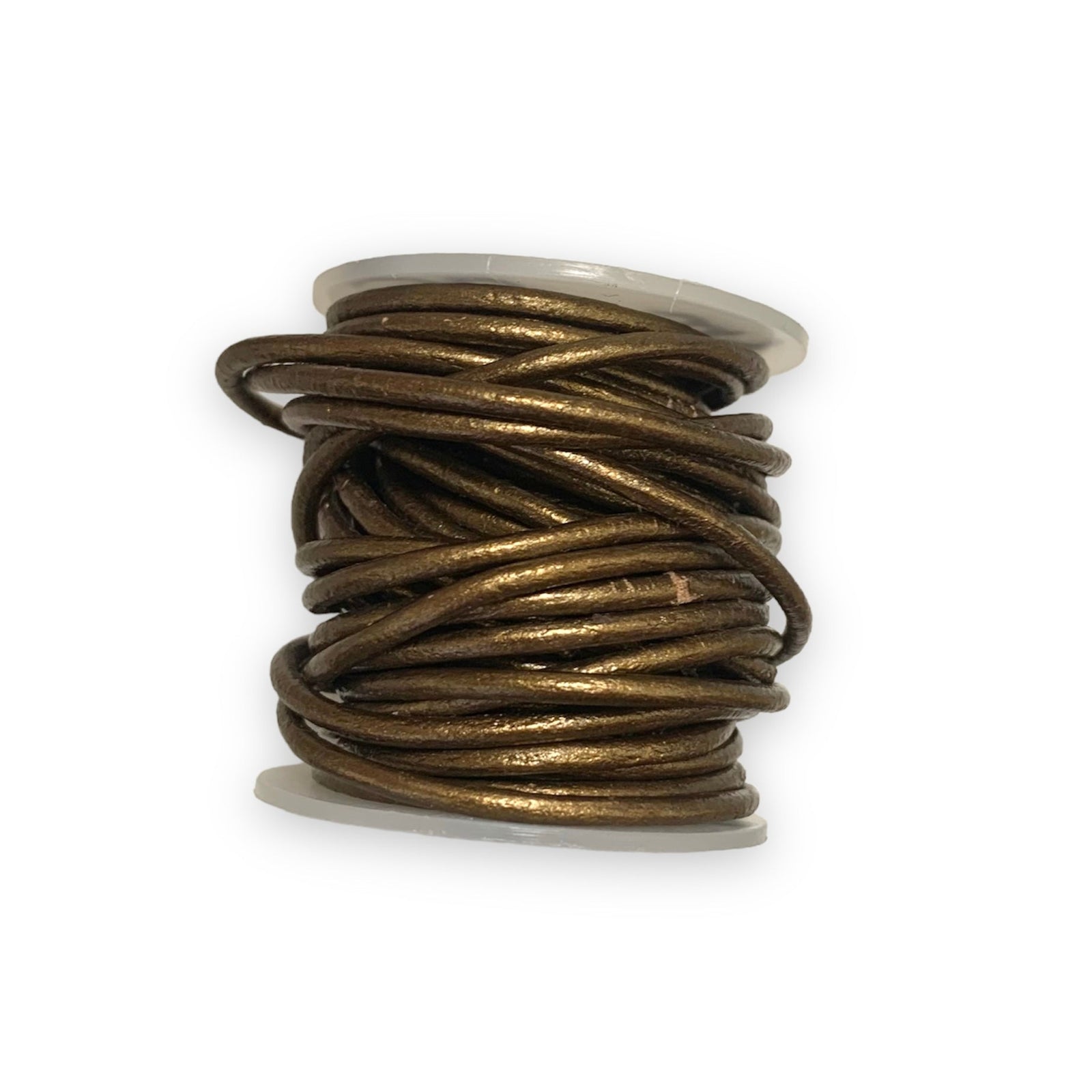 Rond leer Metallic koper bruin 2mm - per meter-Leer-Kraaltjes van Renate