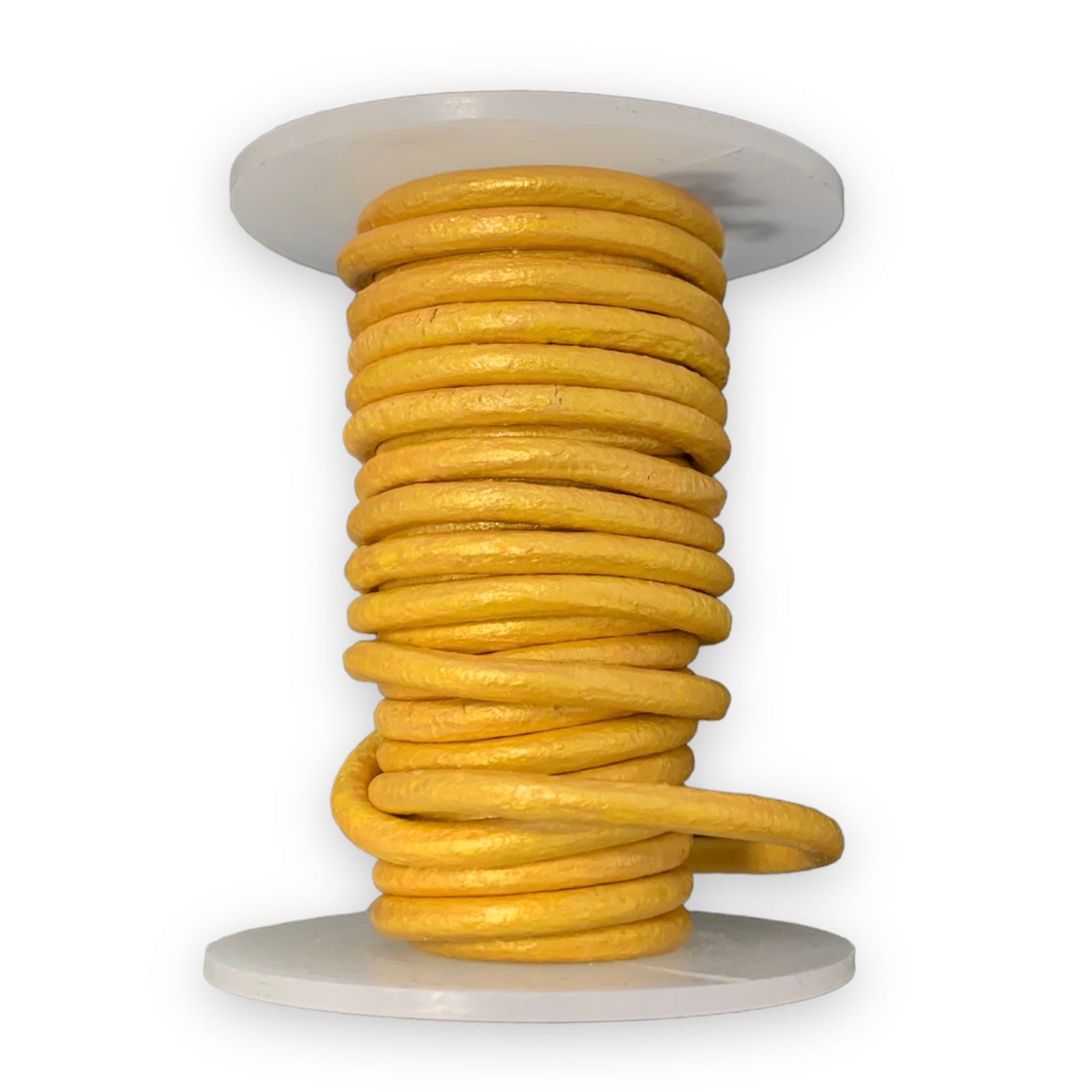 Rond leer Metallic oranje 3mm - per meter-Leer-Kraaltjes van Renate