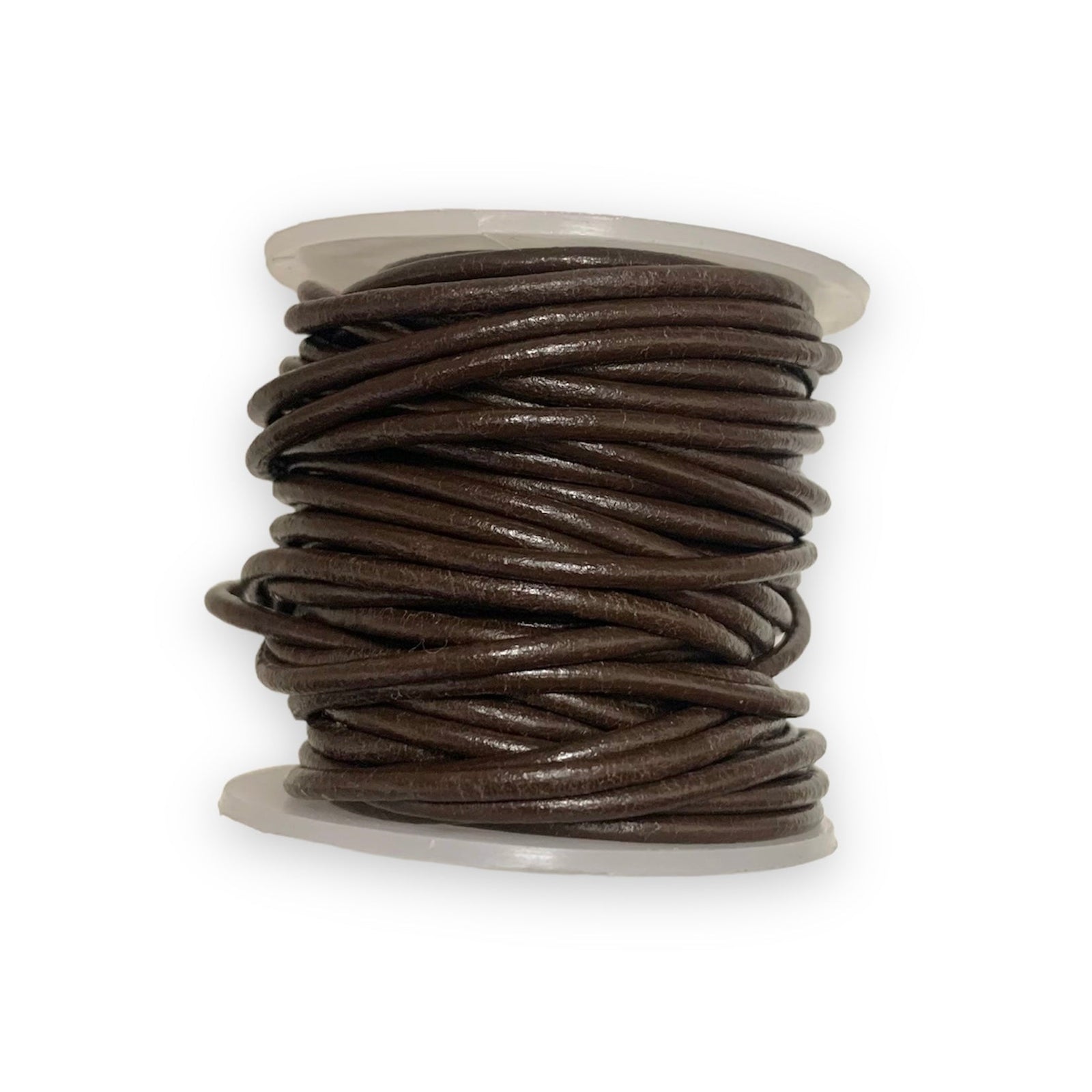 Rond leer Shiny bruin 2mm - per meter-Leer-Kraaltjes van Renate