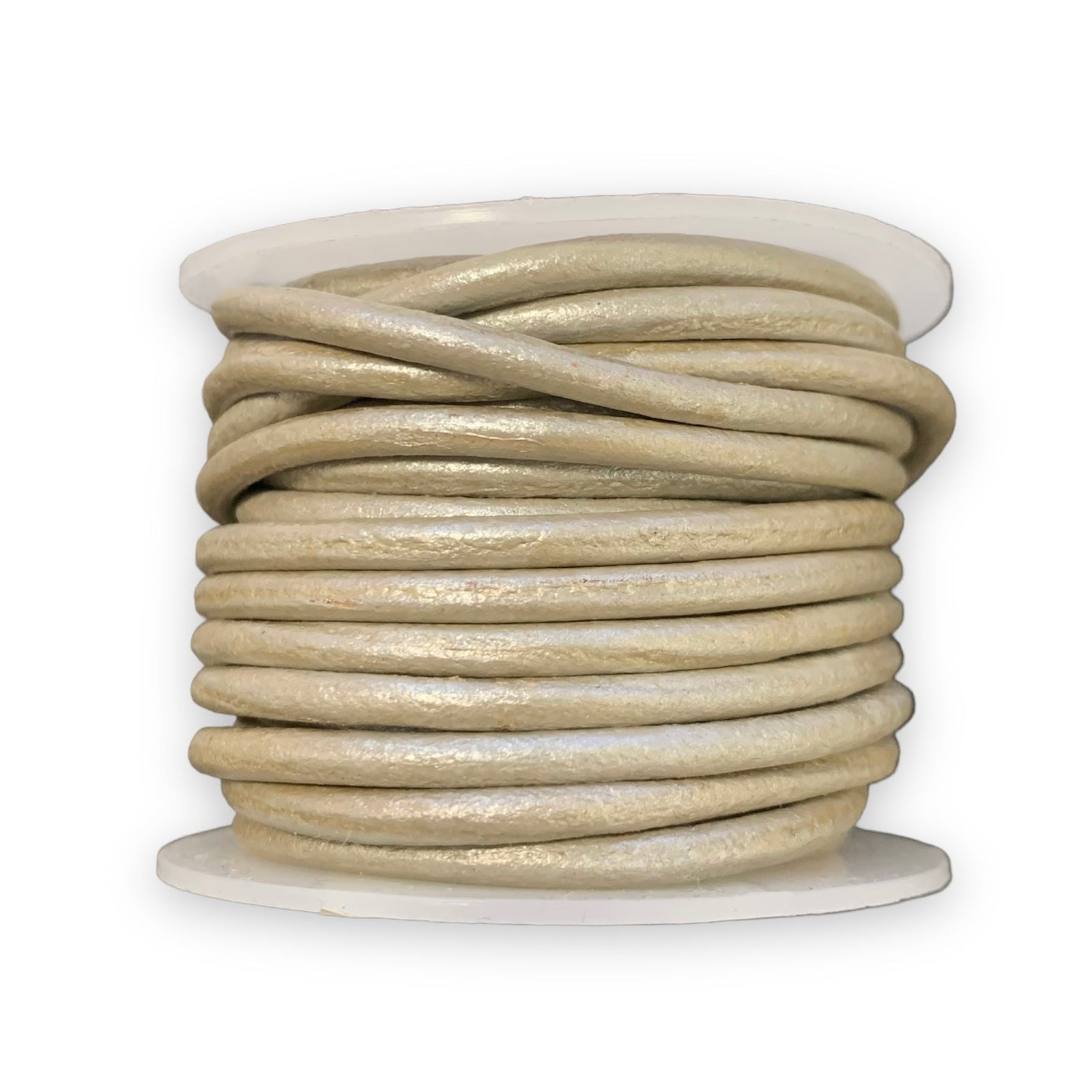 Rond leer Shiny grijs 3mm - per meter-Leer-Kraaltjes van Renate