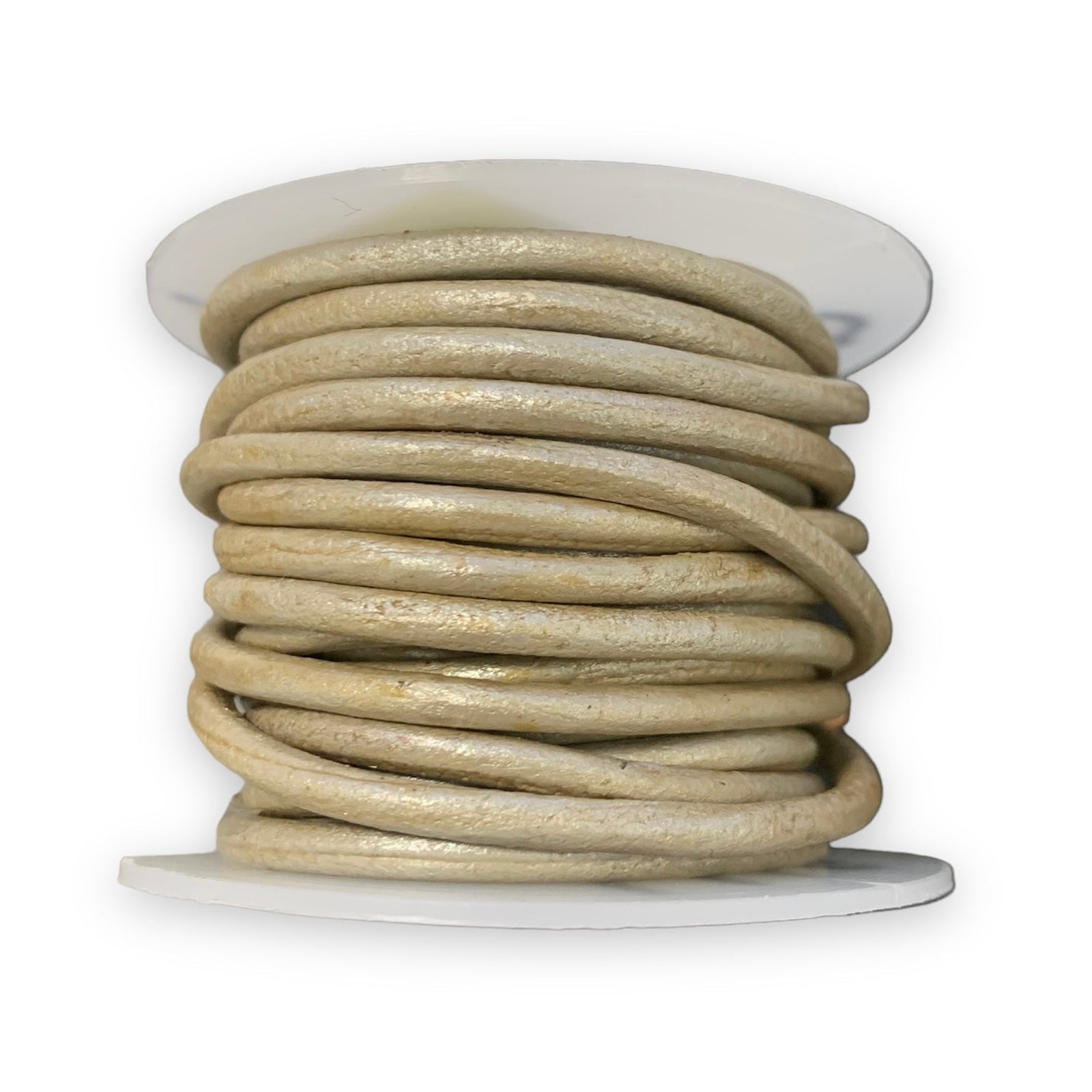 Rond leer Shiny grijs 3mm - per meter-Leer-Kraaltjes van Renate