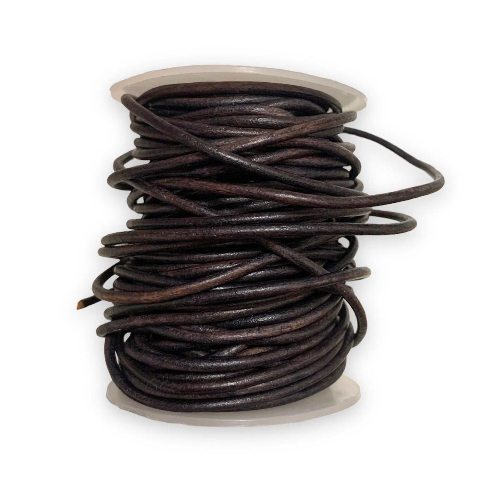 Rond leer Vintage bruin 2mm - per meter-Leer-Kraaltjes van Renate