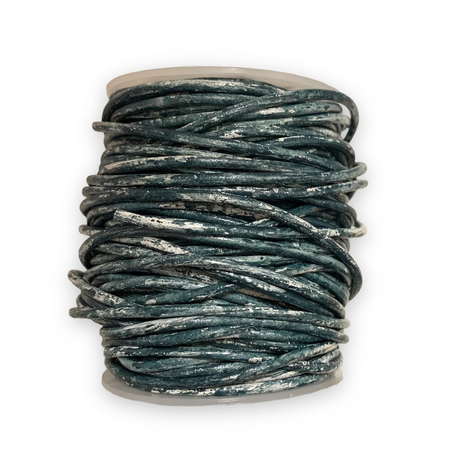 Rond leer Vintage groen 2mm - per meter-Leer-Kraaltjes van Renate