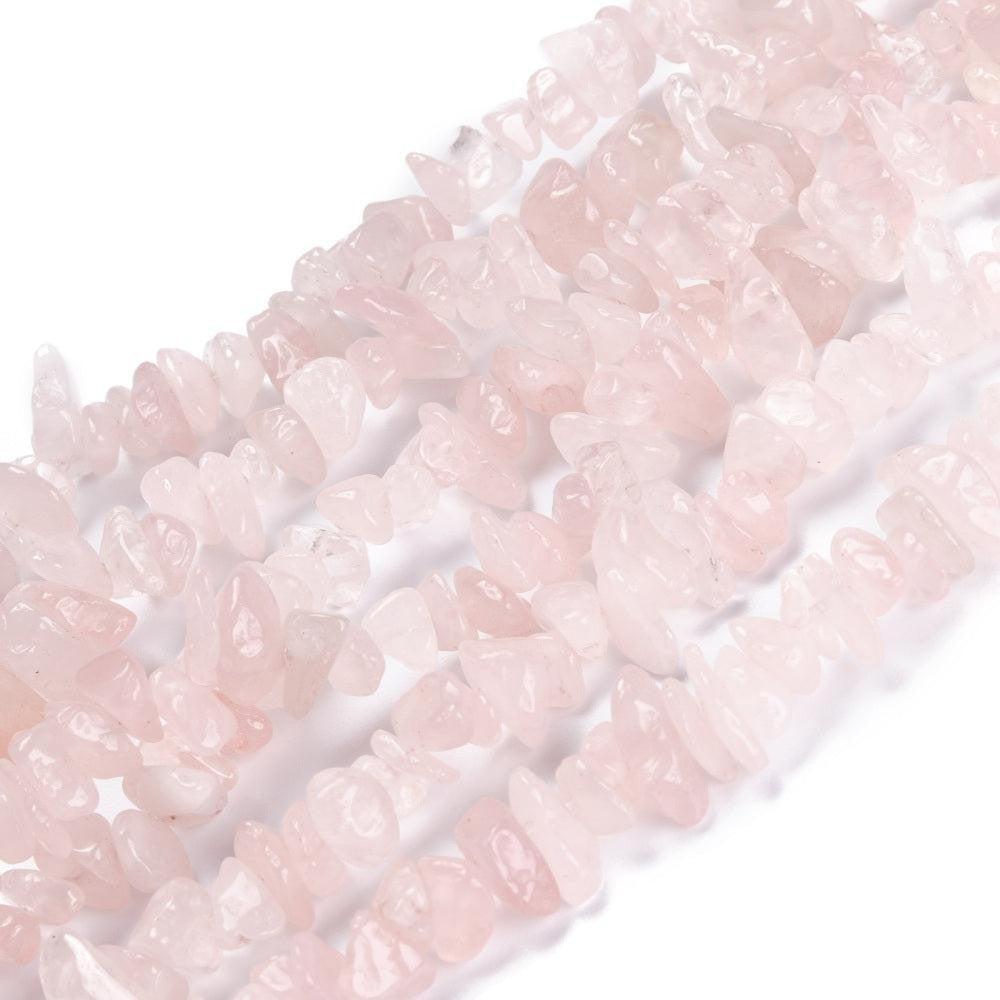 Rozenkwarts Chips Streng 3-12mm - ±20 cm-Kralen-Kraaltjes van Renate