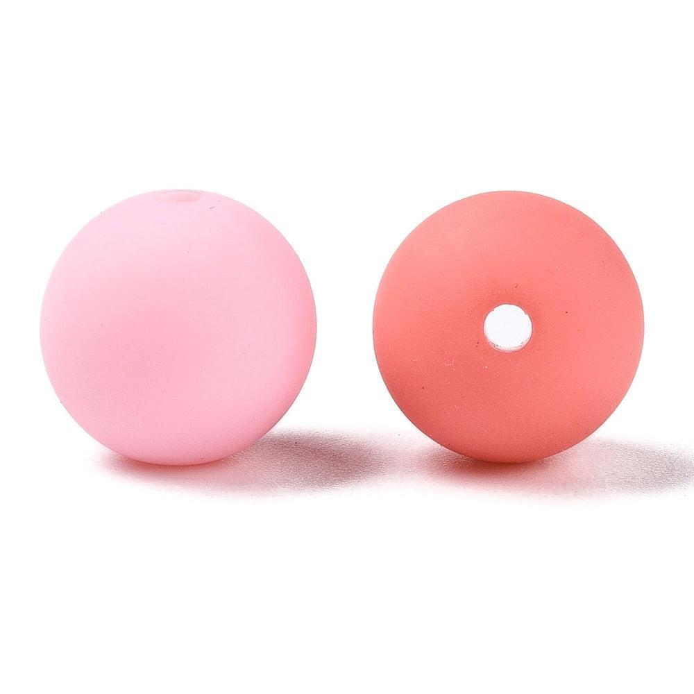 Rubberized acryl kralen mix 14mm - 10 stuks-Kralen-Kraaltjes van Renate