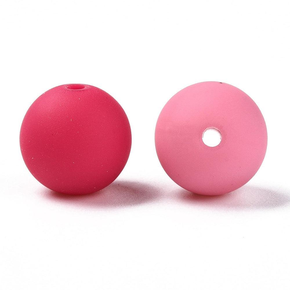 Rubberized acryl kralen mix 14mm - 10 stuks-Kralen-Kraaltjes van Renate