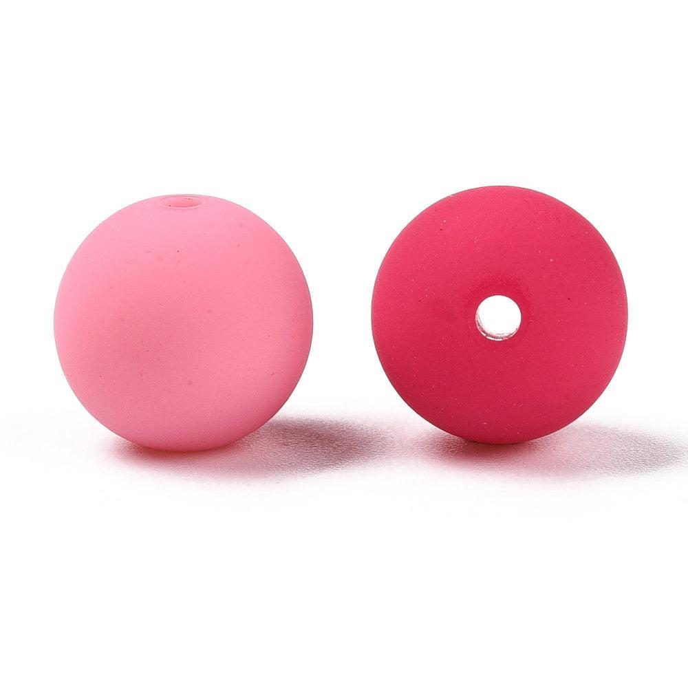 Rubberized acryl kralen mix 14mm - 10 stuks-Kralen-Kraaltjes van Renate