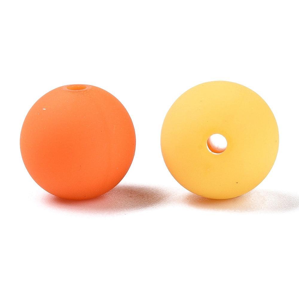 Rubberized acryl kralen mix 14mm - 10 stuks-Kralen-Kraaltjes van Renate