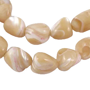 Schelp Kraal Rond Beige Wit 8mm - per stuk-Kralen-Kraaltjes van Renate