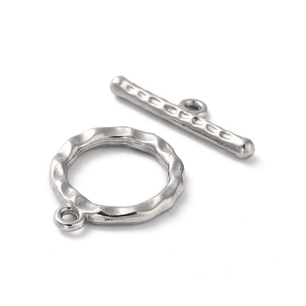 Kapittelsluiting Rond RVS Zilver 19mm - per set-Koord-Kraaltjes van Renate