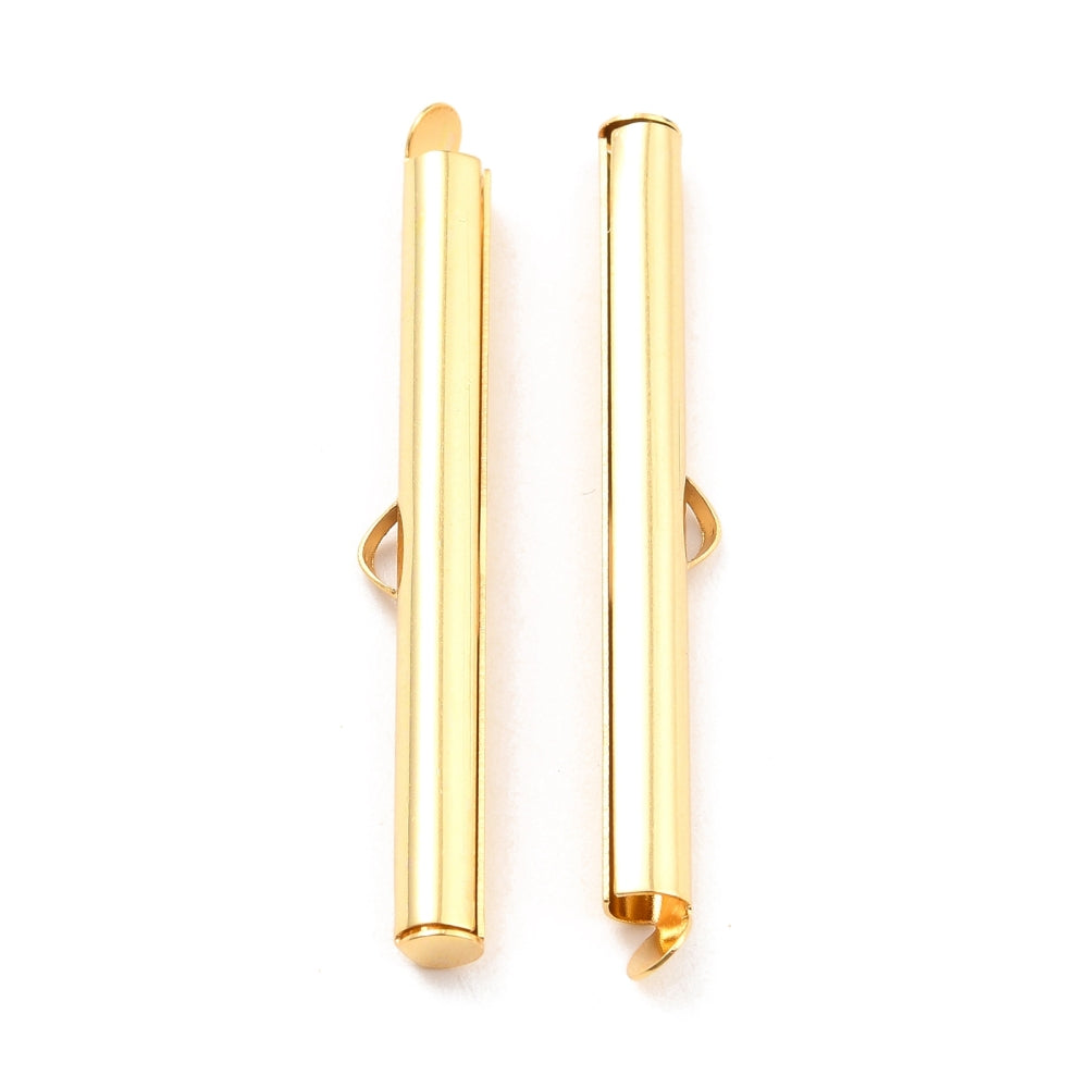 Buisje voor miyuki armbanden 18K goud RVS 40mm - per stuk