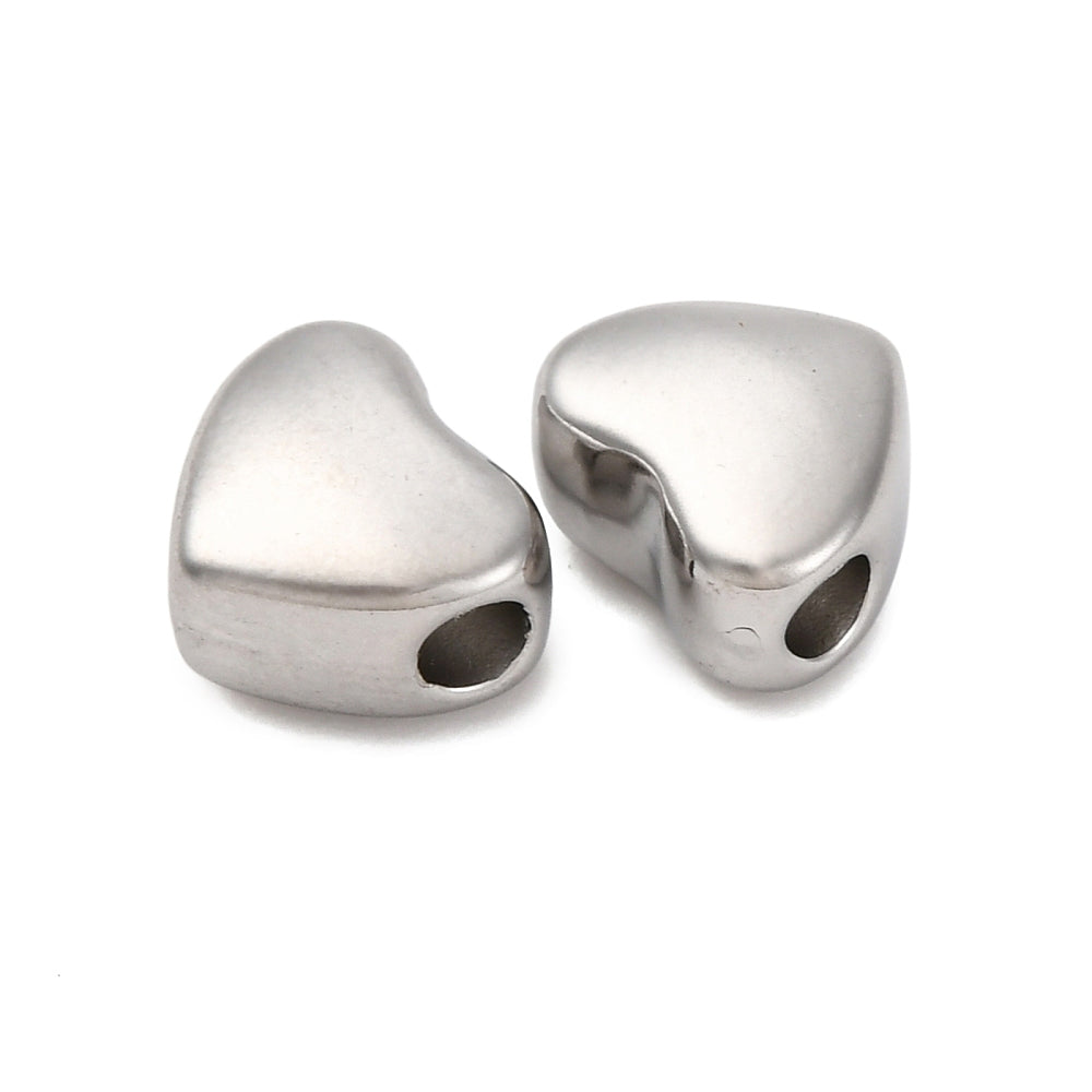 RVS Kraal Hart RVS Zilver 7mm - per stuk