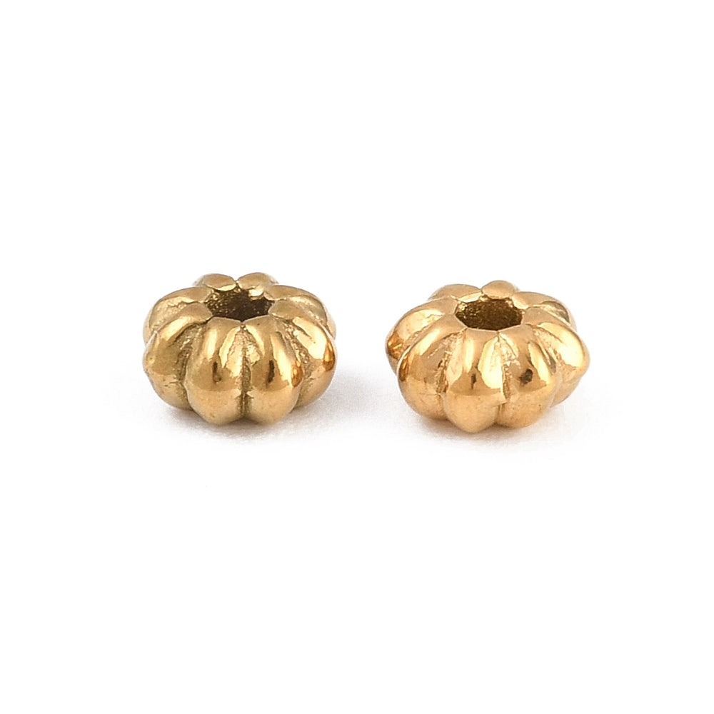 RVS Kraal Pompoen Premium RVS Goud 4mm - per stuk
