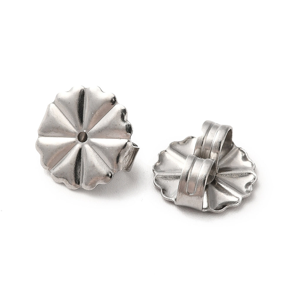 Oorbelstopper bloem RVS Zilver 10mm - per stuk