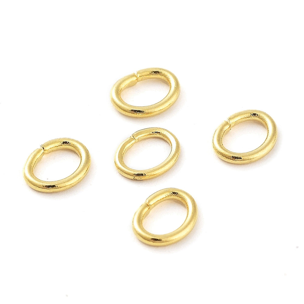 Ringetje Open Ovaal RVS Goud 4x5mm - ± 32 stuks