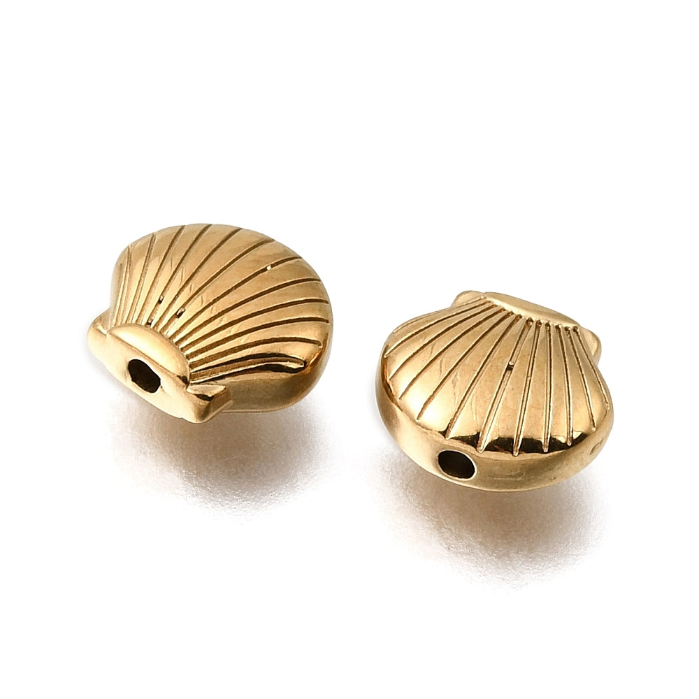 Kraal Schelp Premium RVS Goud 9.5mm - per stuk