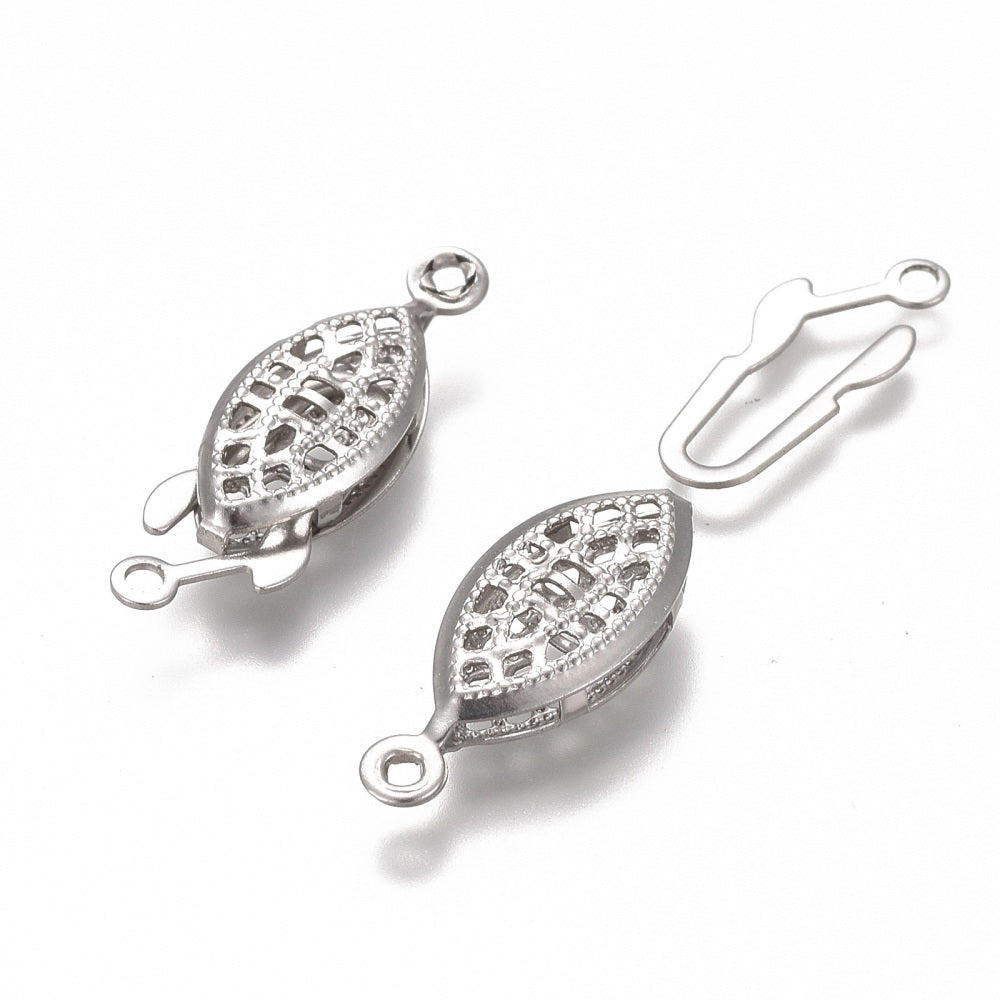 Doossluiting Meerstrengs RVS Zilver 21.5mm - per stuk