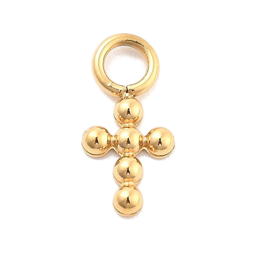 Bedel Kruis Premium RVS Goud 11mm - per stuk