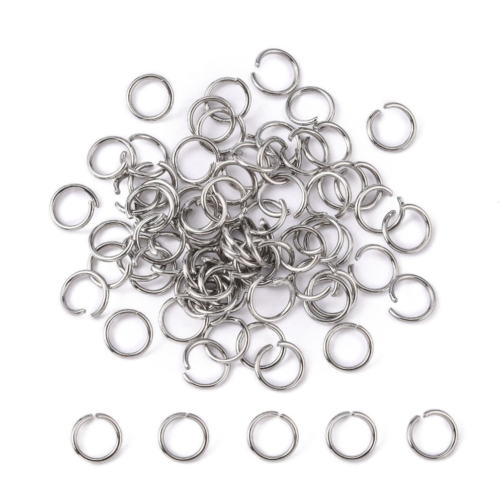 Buigringen RVS Zilver 8x1mm - 25 stuks-Onderdelen-Kraaltjes van Renate