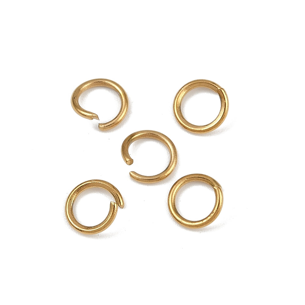 Ringetjes Premium RVS Goud 7mm - per 12 stuks-Onderdelen-Kraaltjes van Renate
