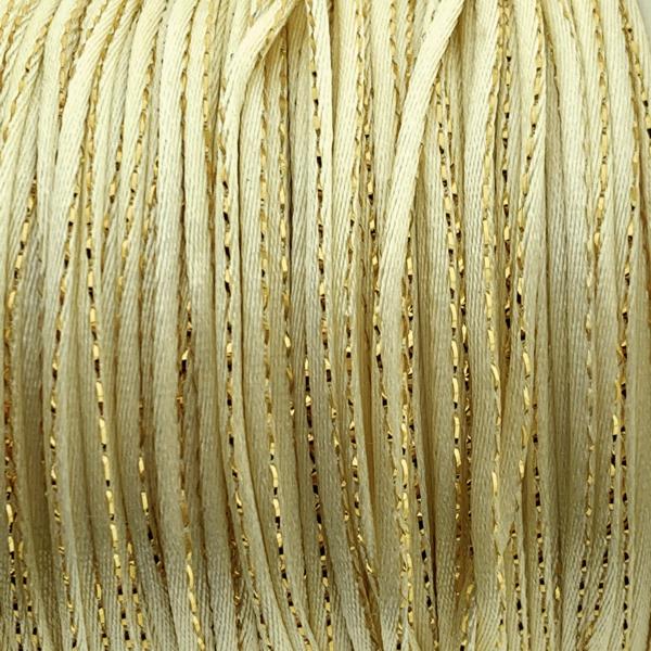 Satijn koord 1,5mm Ivoor Goud - 3 meter-Kraaltjes van Renate