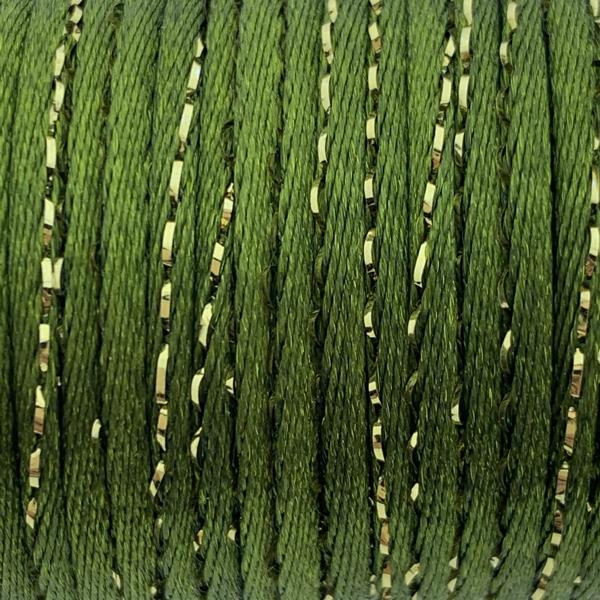 Satijn koord 1,5mm klosje Olijf groen Goud - 3,6 meter-Kraaltjes van Renate