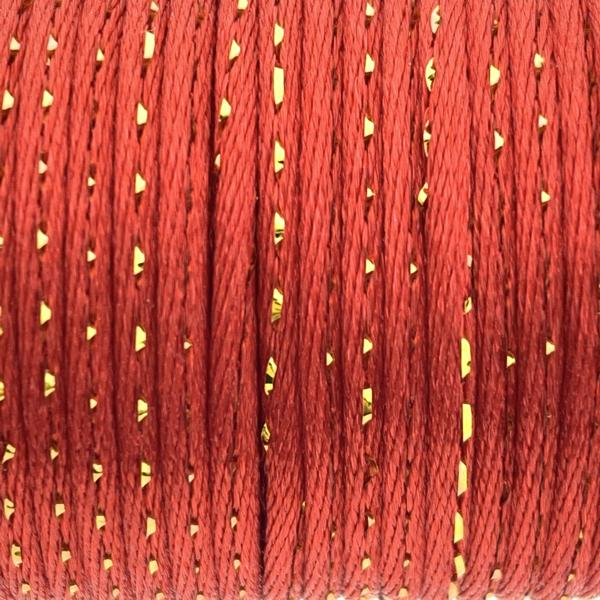 Satijn koord 1,5mm klosje Rood Goud - 3,6 meter-Kraaltjes van Renate