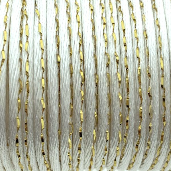Satijn koord 1,5mm klosje Wit Goud - 3,6 meter-Kraaltjes van Renate