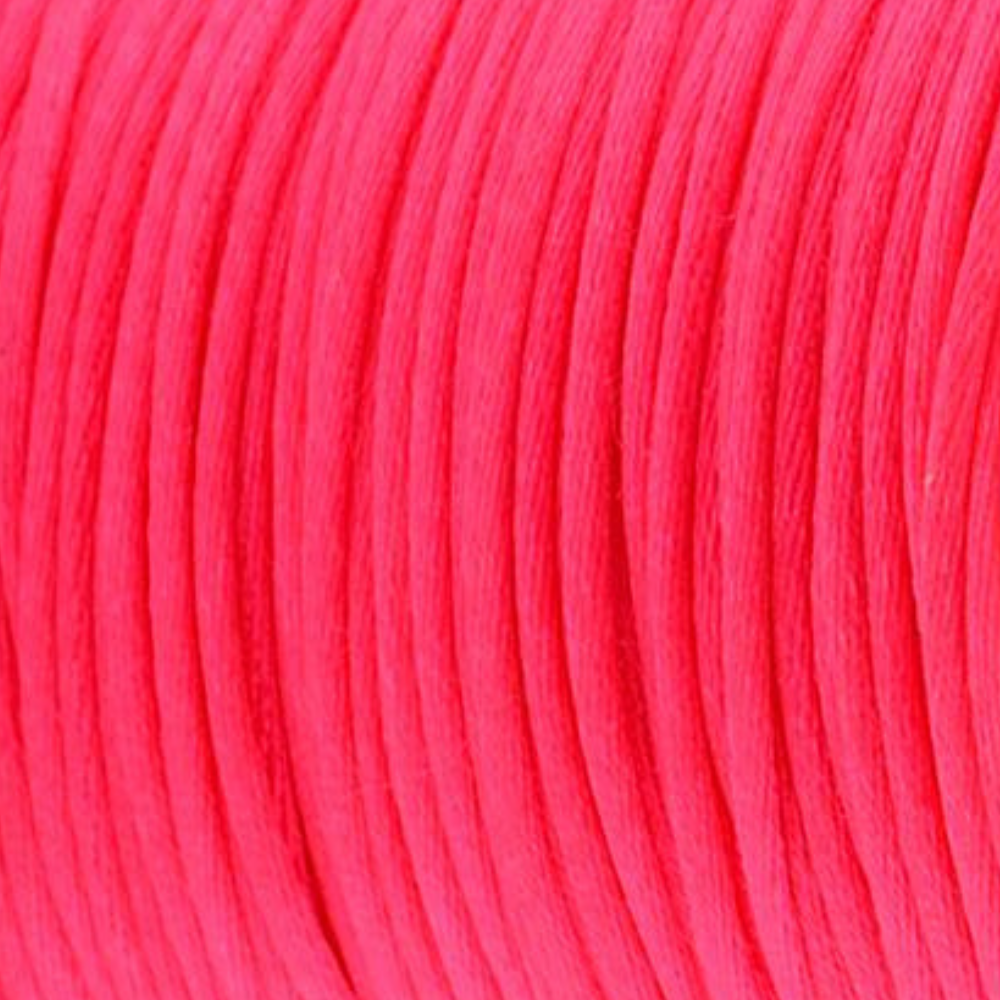 Satijn koord 1.5mm Neon Roze- 3 meter-koord-Kraaltjes van Renate