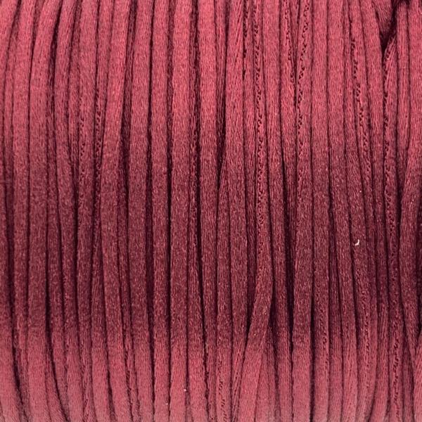 Satijn koord 1mm Bordeaux rood - 5 meter-Kraaltjes van Renate