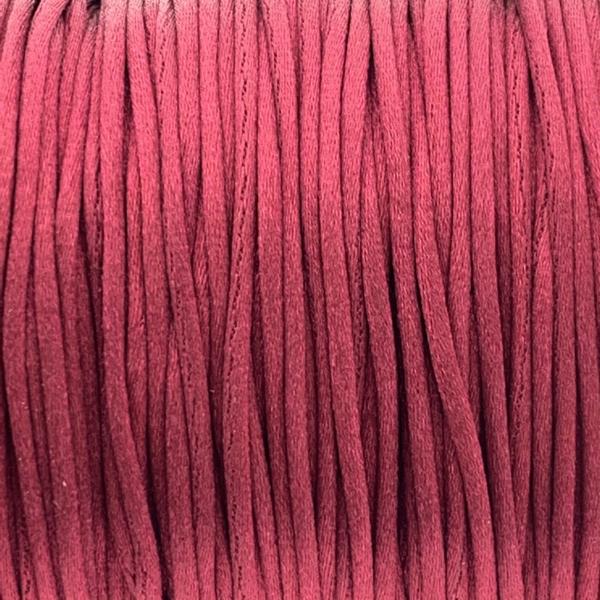 Satijn koord 1mm Donker rood - 5 meter-Kraaltjes van Renate