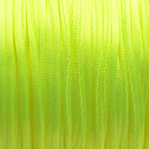 Satijn koord 1mm Fluor geel - 5 meter-Kraaltjes van Renate