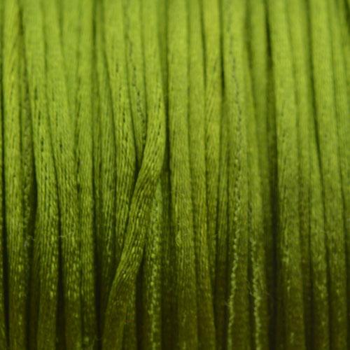 Satijn koord 1mm Olijf groen - 5 meter-Kraaltjes van Renate