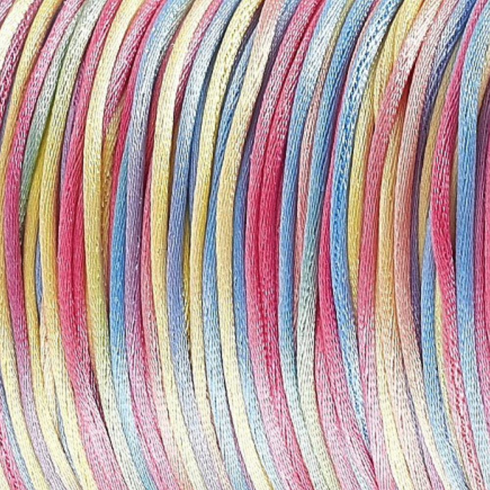Satijn koord 1mm Regenboog - 4 meter-koord-Kraaltjes van Renate