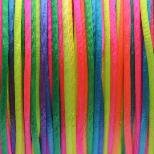 Satijn koord 1mm Regenboog - 5 meter-Kraaltjes van Renate
