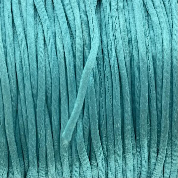 Satijn koord 1mm Turquoise blue - 5 meter-Kraaltjes van Renate